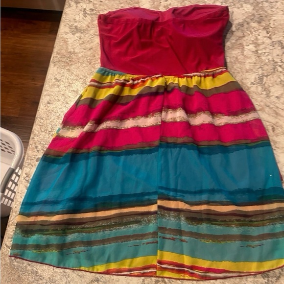 Rue 21 Strapless Stripped Dress Medium - Picture 9 of 10